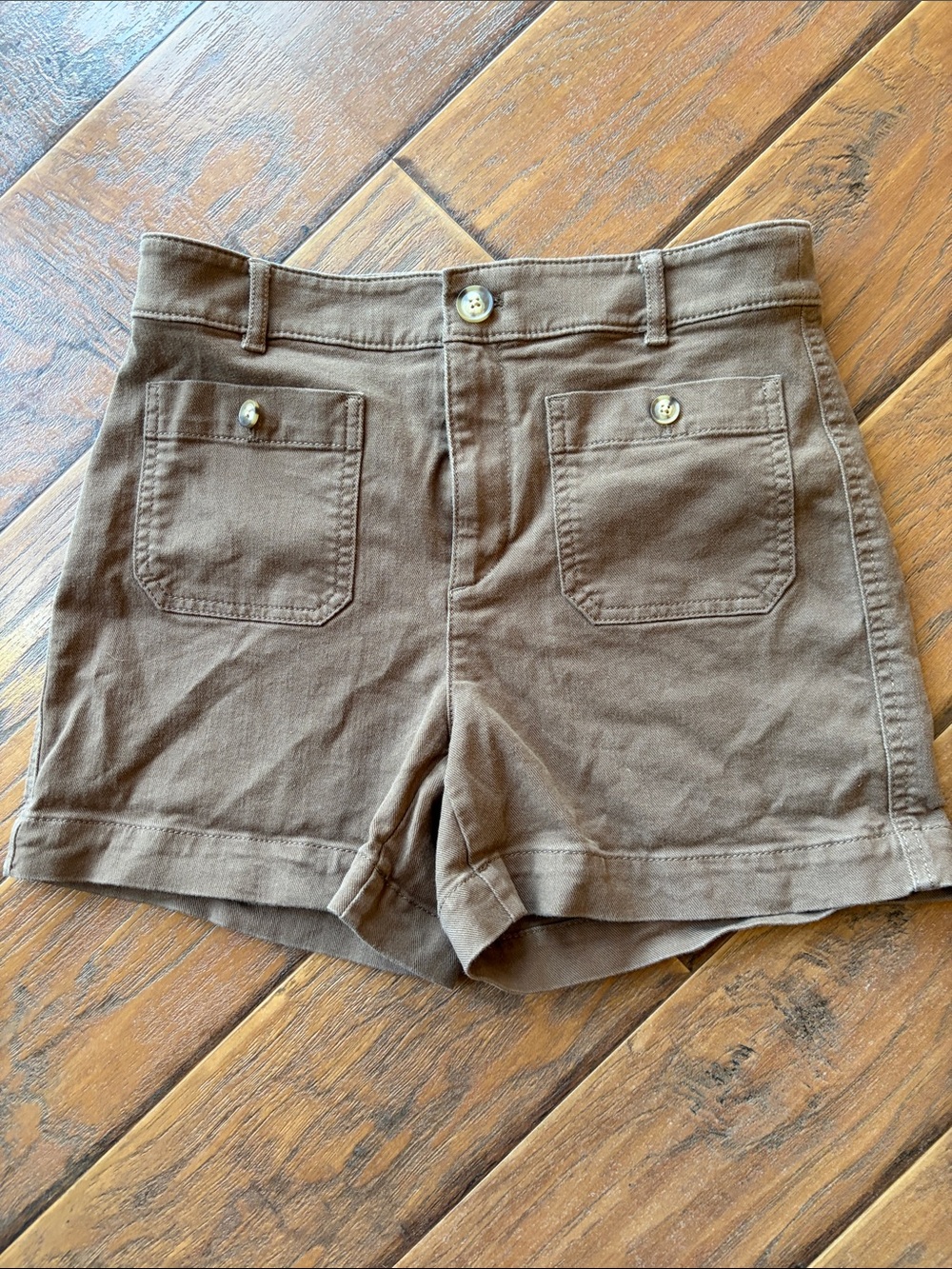 LOFT High-Waist Brown Casual Shorts - Size 2